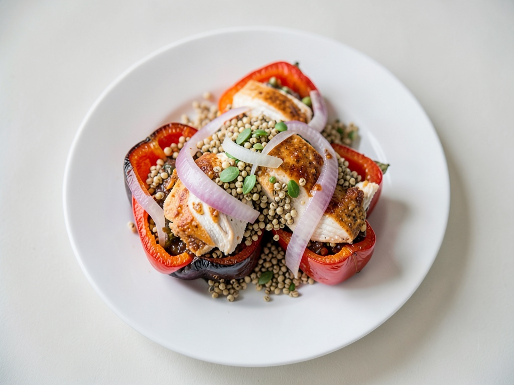 Gefüllte Paprika mit Hühnchen und Quinoa