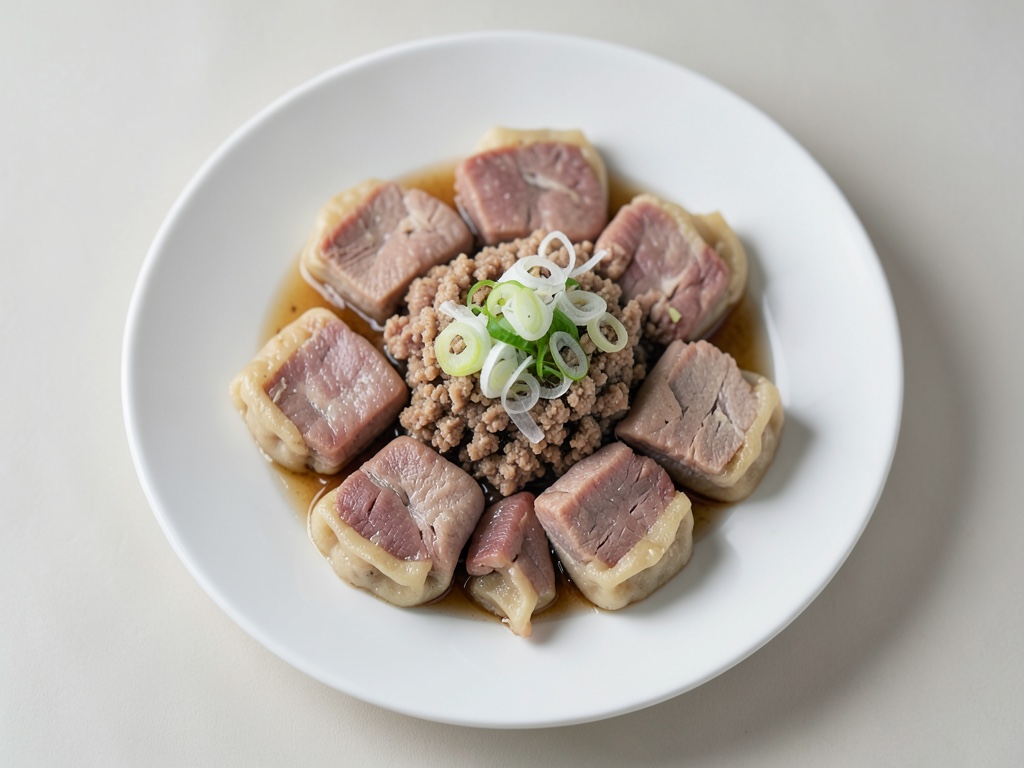 Gekochte Jiaozi mit Schweinefleisch