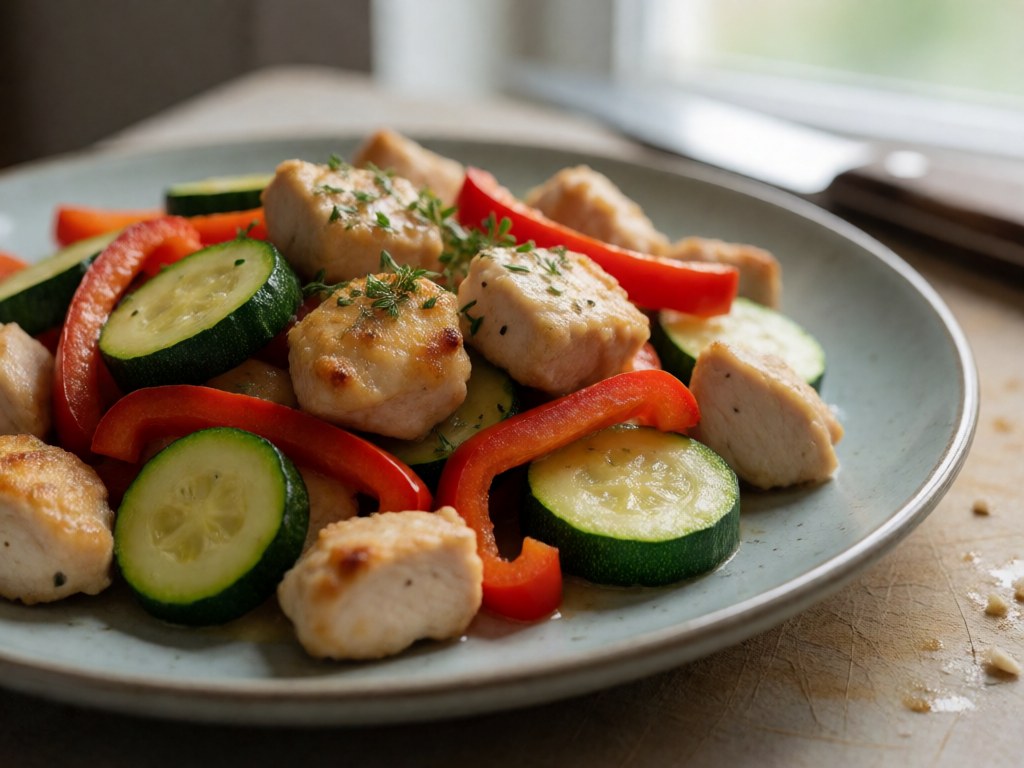 Knuspriges Hähnchen-Gemüse aus der Heißluftfritteuse