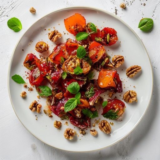 Carpaccio di peperone affumicato con noci