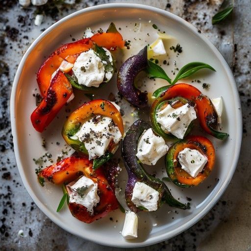 Gegrillte Paprika mit Feta