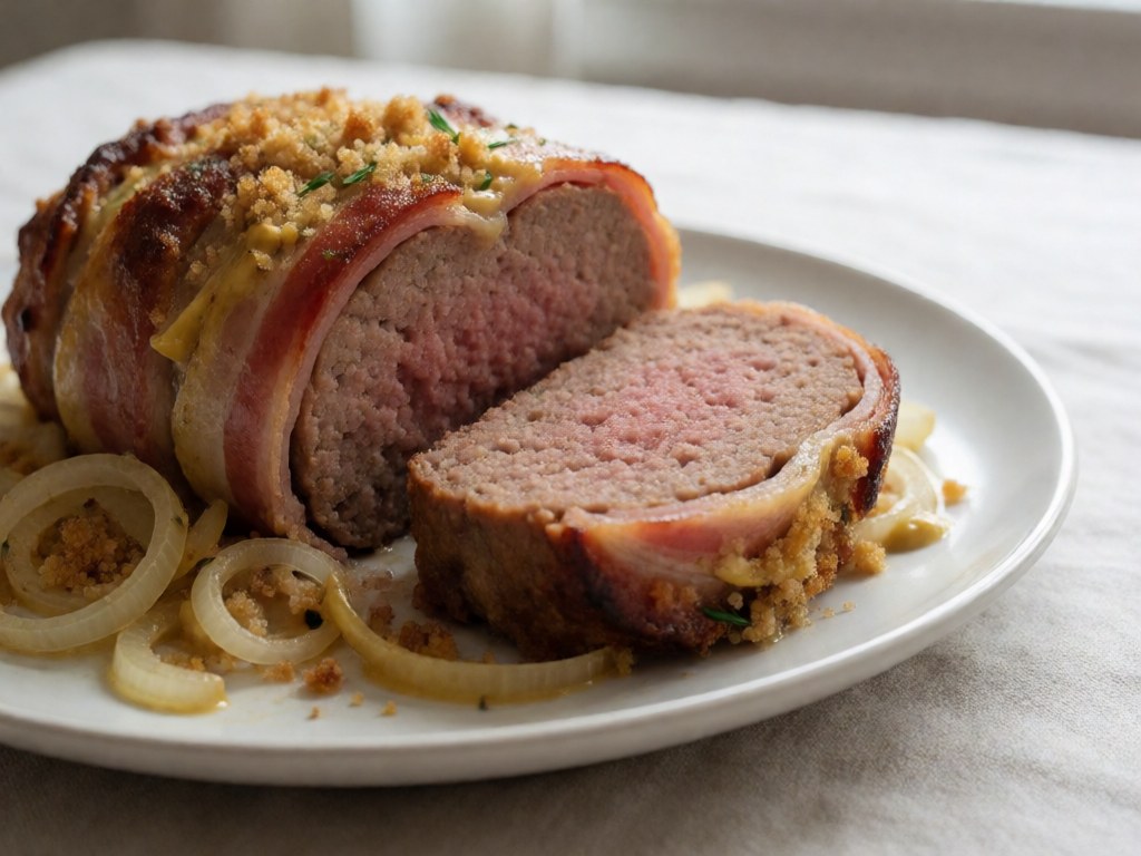 Knuspriger Bacon-Hackbraten aus der Heißluftfritteuse