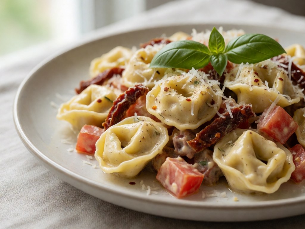 Cremige Tortellini mit Tomaten & Frischkäse im Airfryer (One-Pot)