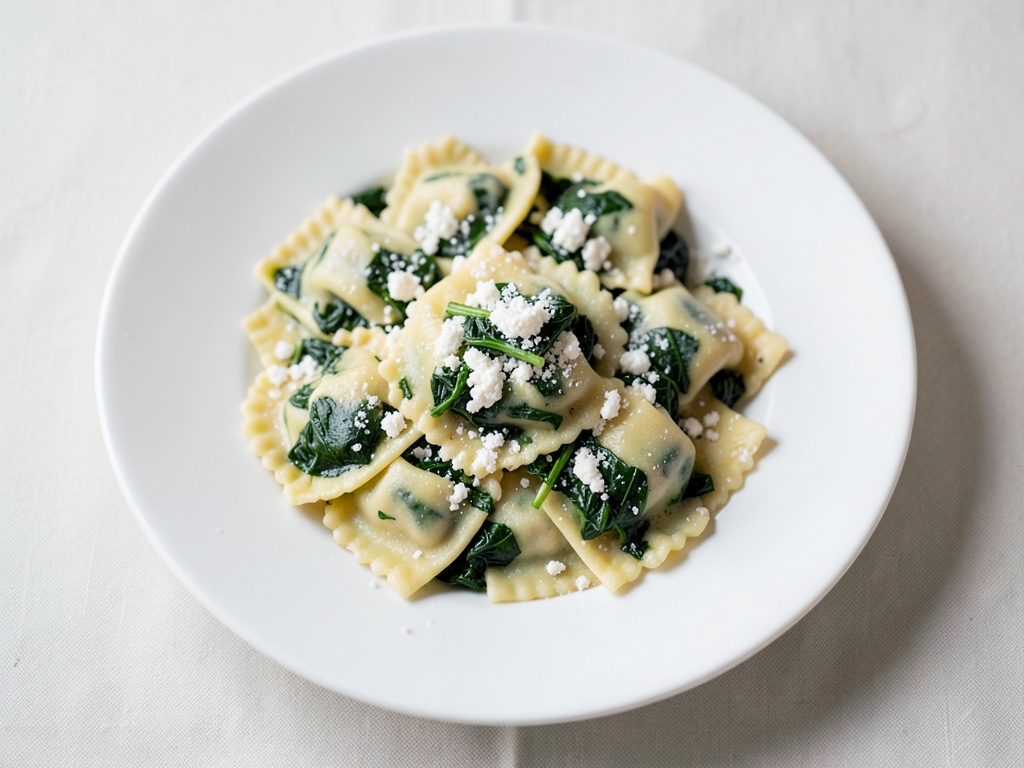 Hausgemachte Ravioli mit Ricotta und Spinat