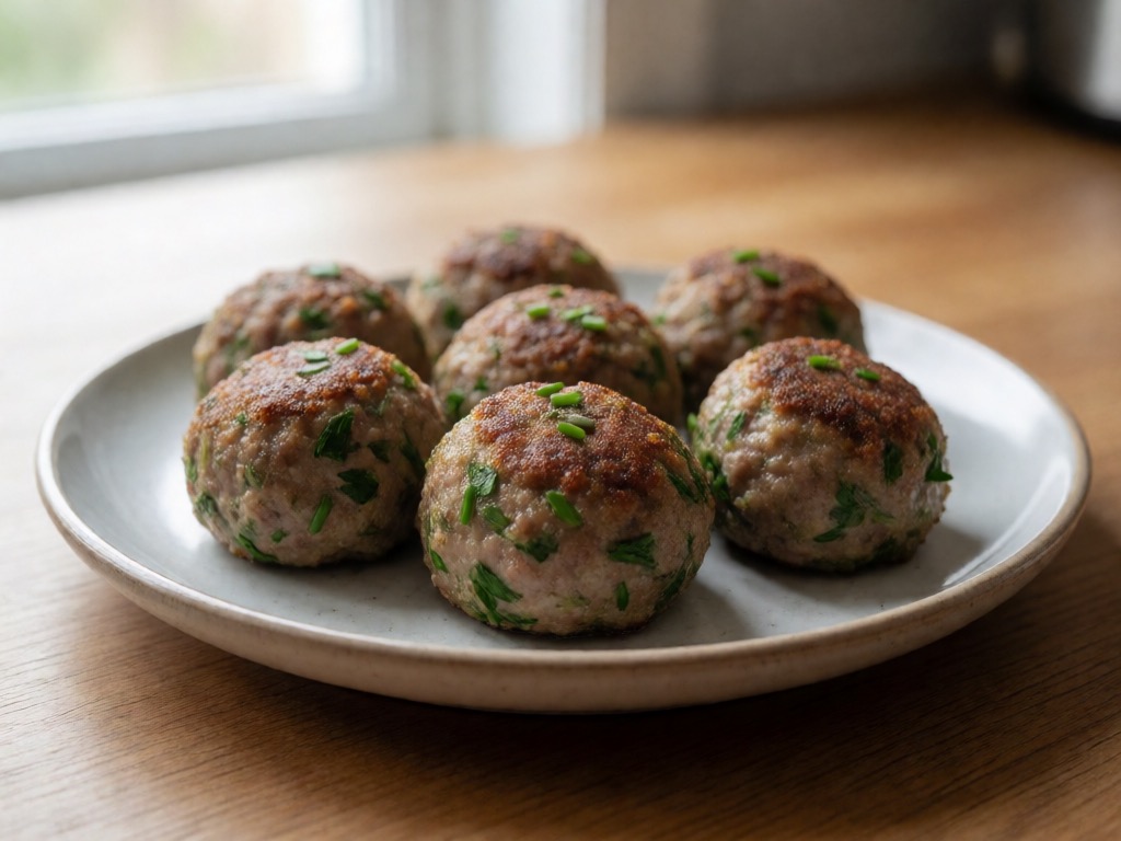 Hackbällchen mit Kräuterkruste aus dem Airfryer
