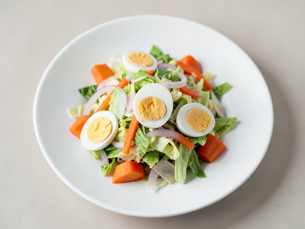 Insalata di cavolo saporita con uova
