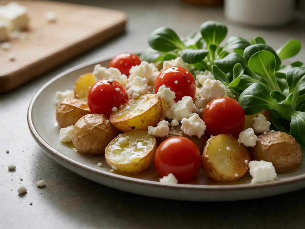 Knuspriger Honig-Senf-Kartoffelsalat aus der Heißluftfritteuse