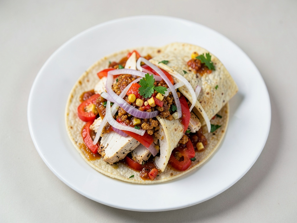 Hühnchen-Burrito mit Salsa