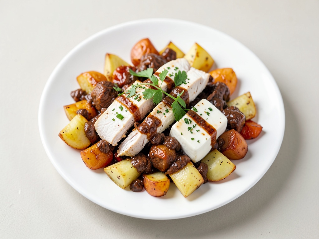 Hähnchen-Halloumi-Shawarma-Kartoffel-Nachos