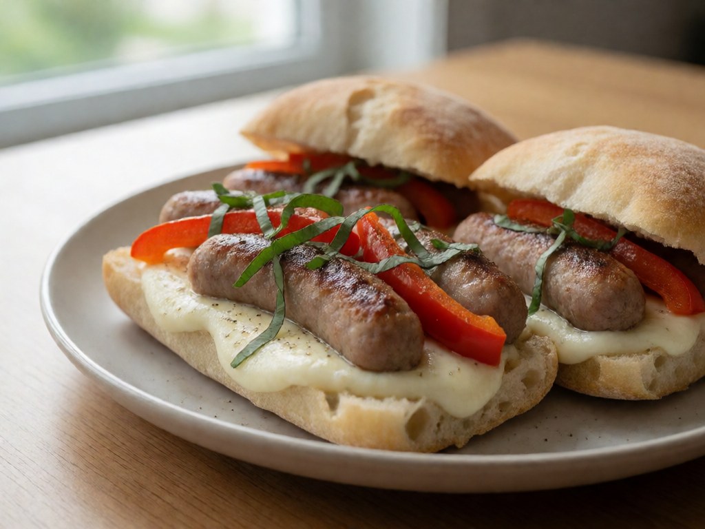 Italienische Wurst-Paprika-Panini