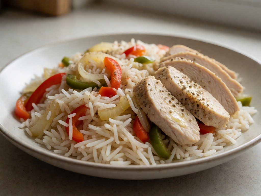 Italienische Wurst-Reis-Gemüse-Bowl