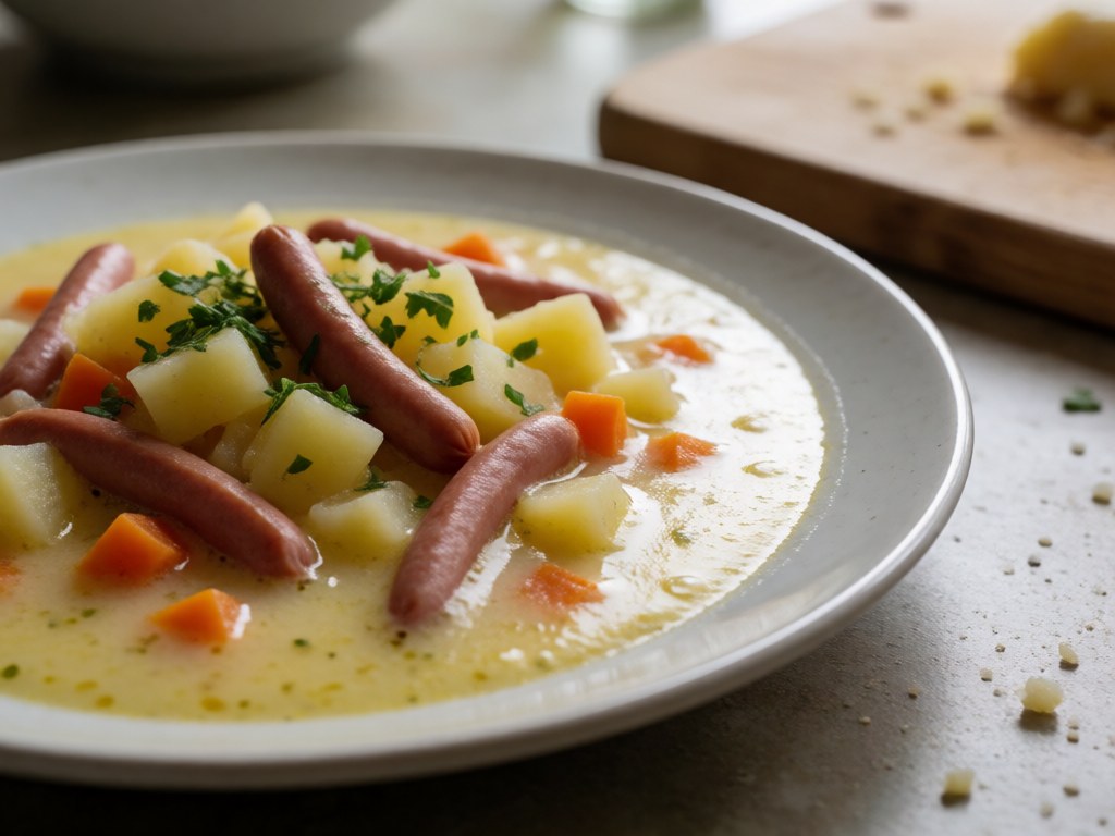 Omas Kartoffelsuppe mit Würstchen – einfach und cremig