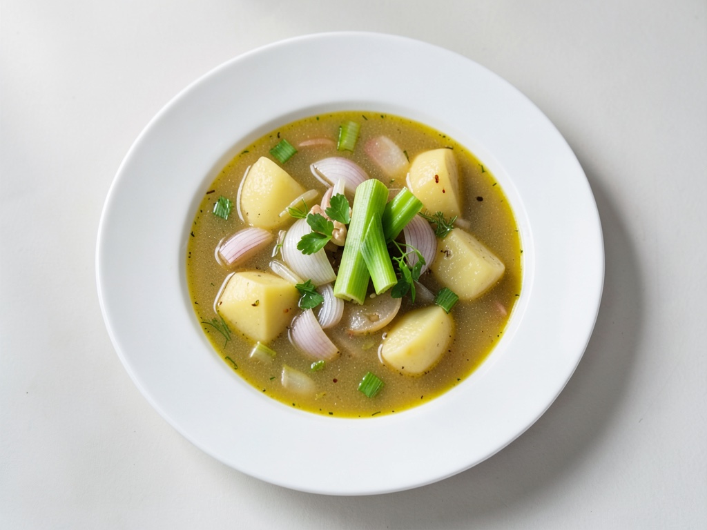 Sopa de patatas con puerro