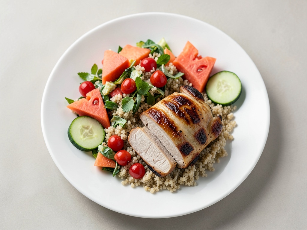 Insalata di couscous con anguria e pollo alla griglia – Ricetta estiva