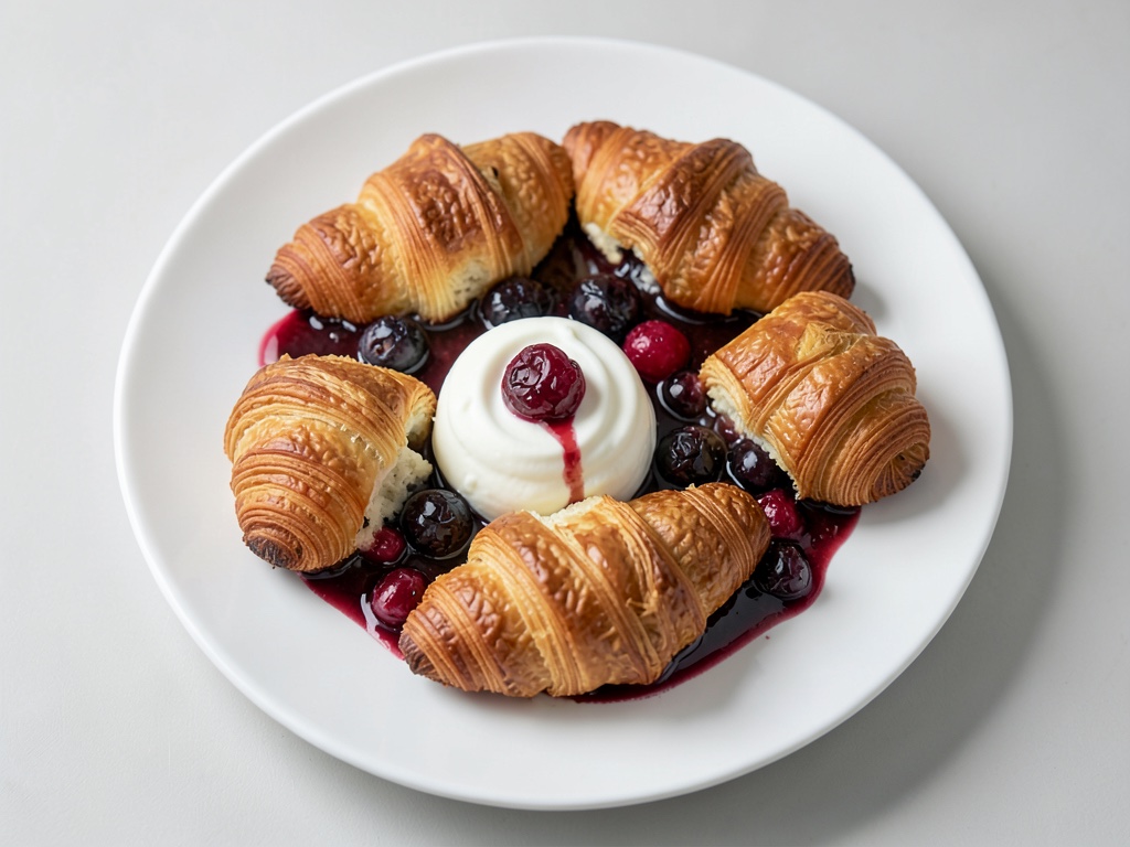 Croissant-Auflauf mit Beeren und Schokolade