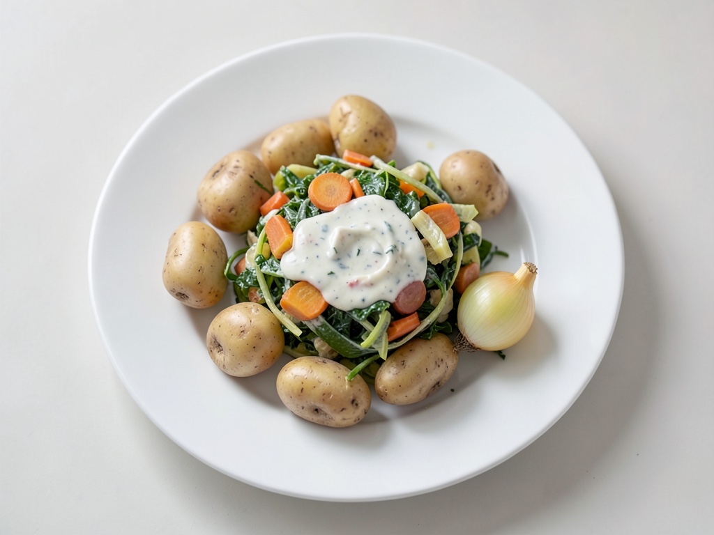 Insalata di patate con condimento al senape