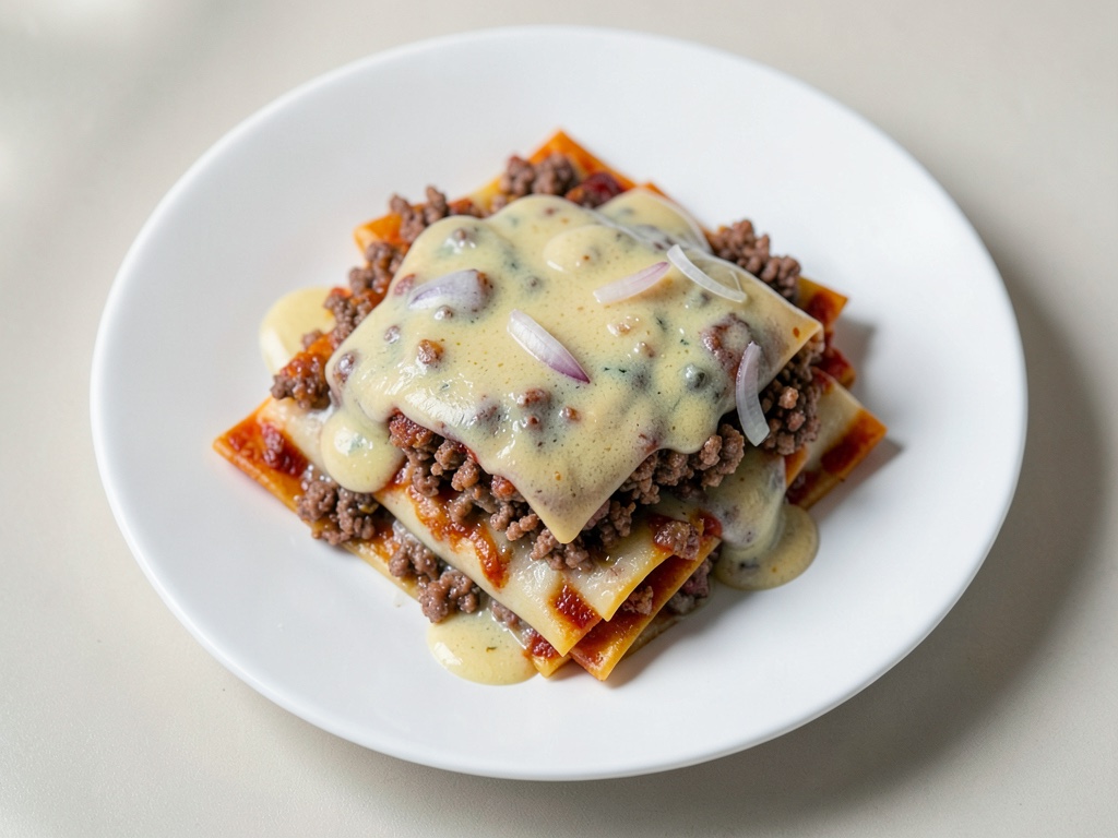 Lasagne mit Rinderhackfleisch und Bechamelsauce