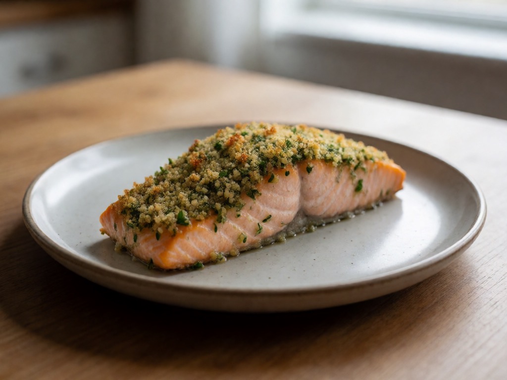 Lachsfilet mit Zitronen-Kräuter-Kruste im Airfryer