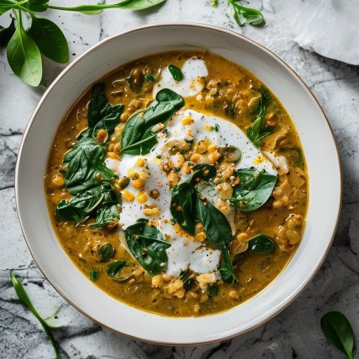 Linsen-Curry mit Spinat und Kokosmilch