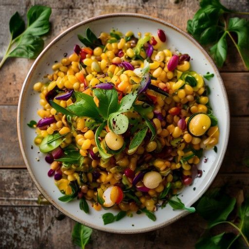 Insalata di lenticchie con verdure fermentate