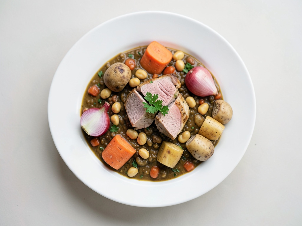Estofado africano de cacahuete con trozos de pavo y verduras