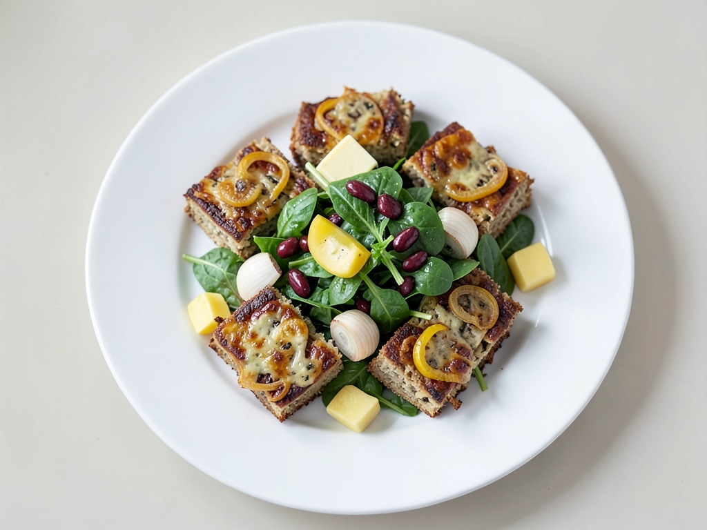 Spätzle al formaggio dell'Allgäu con cipolle caramellate e insalata croccante di rucola e mela