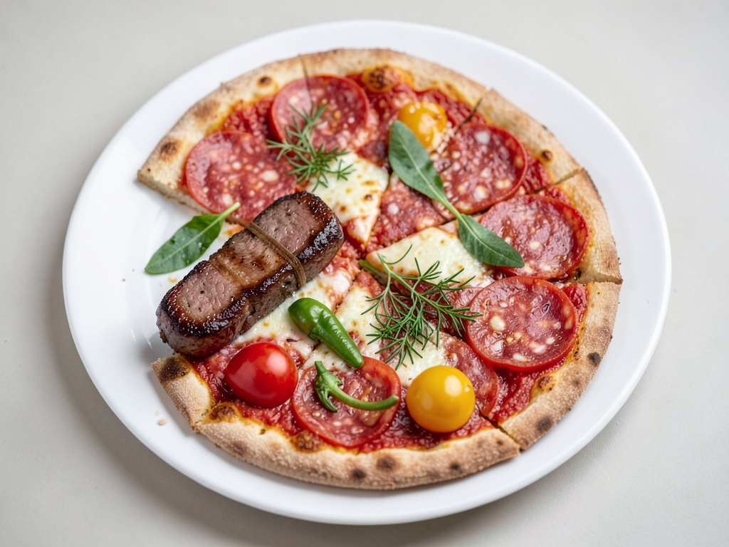 Pizza con salame BBQ e peperoni