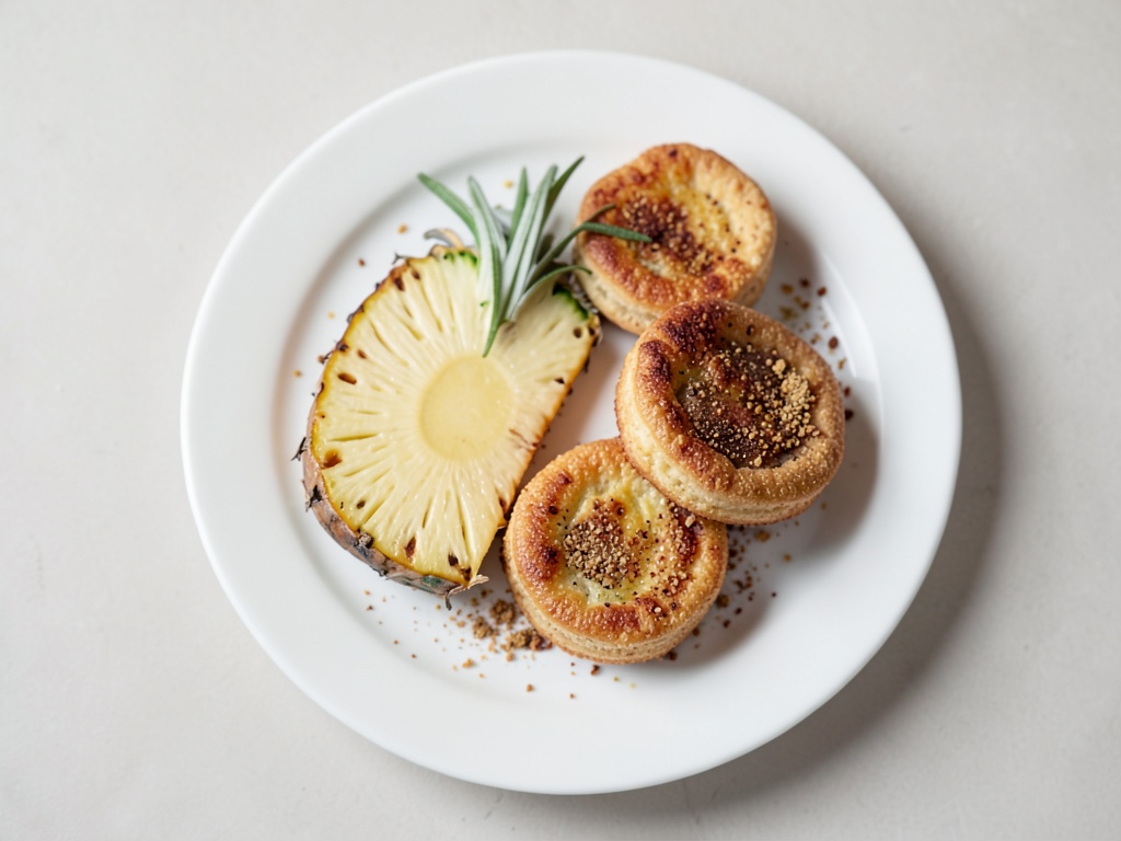 Piña + Gofres de arroz