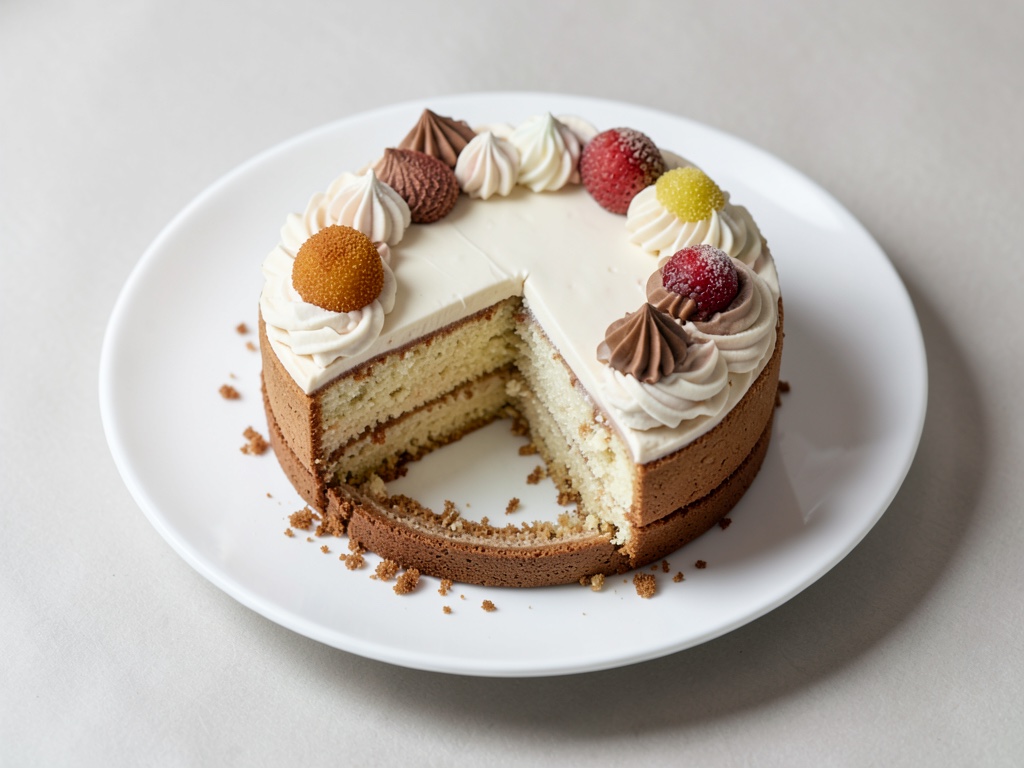 Tenera torta Angel Food con topping di panna e frutti di bosco