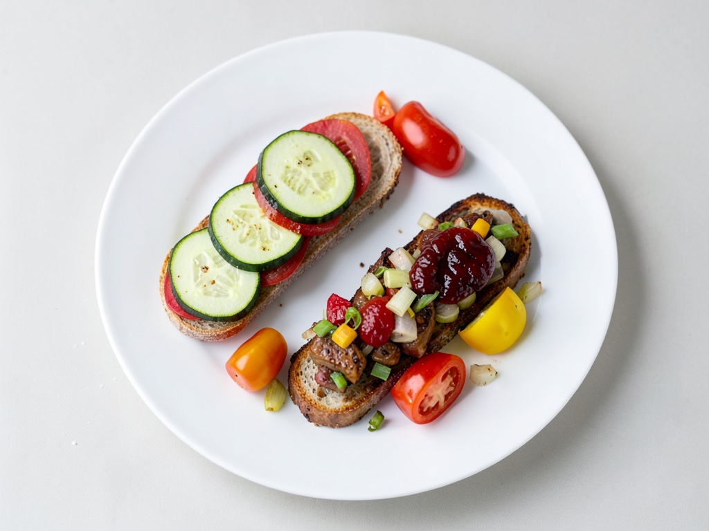 Sandwich antipasto con verdure arrostite e marmellata di cipolle
