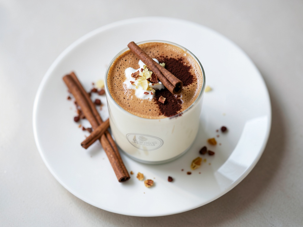 Cremiger Latte mit Apfel und Chai-Gewürzen