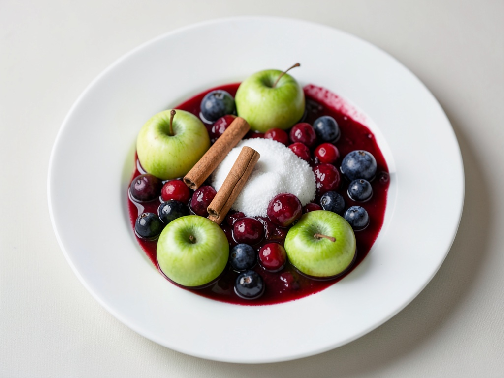 Apfel-Heidelbeer-Kompott mit Kefir