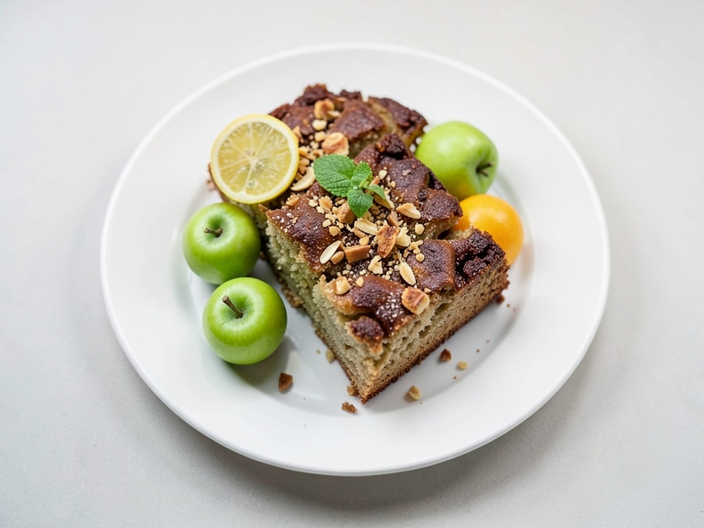 Tenera torta di mele con croccanti briciole di marzapane