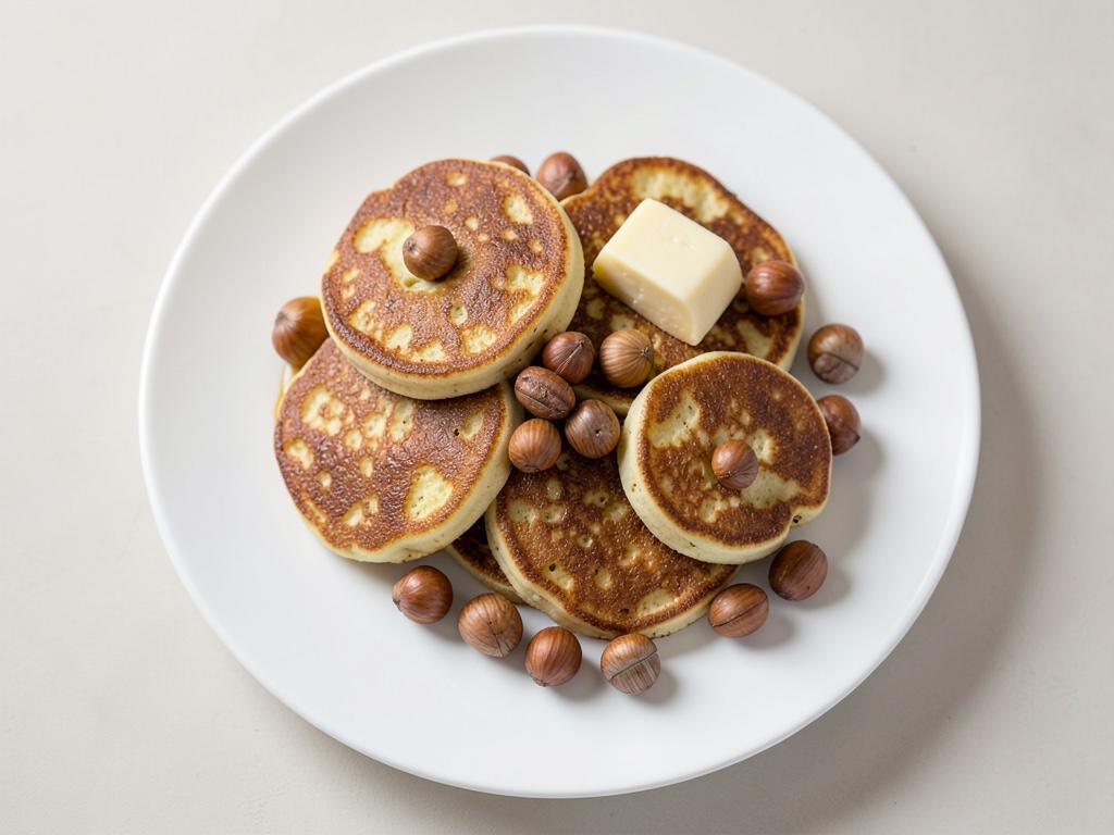 Pancakes crujientes de manzana y nuez de avellana