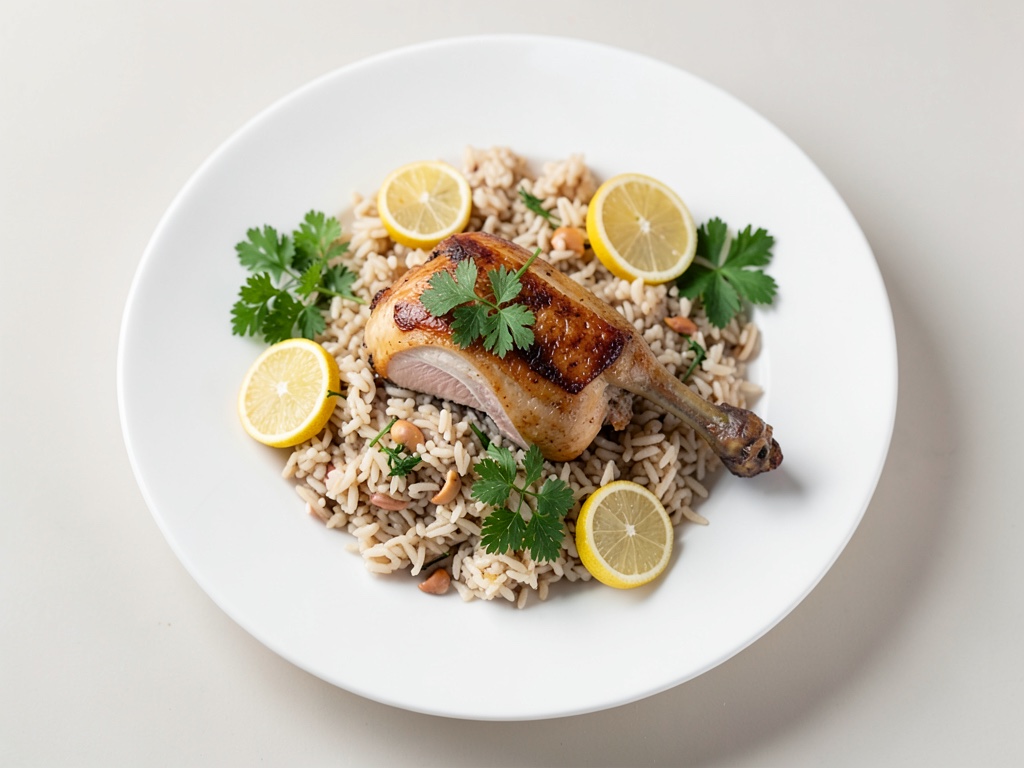 Bandes de poulet arabes au riz aux amandes