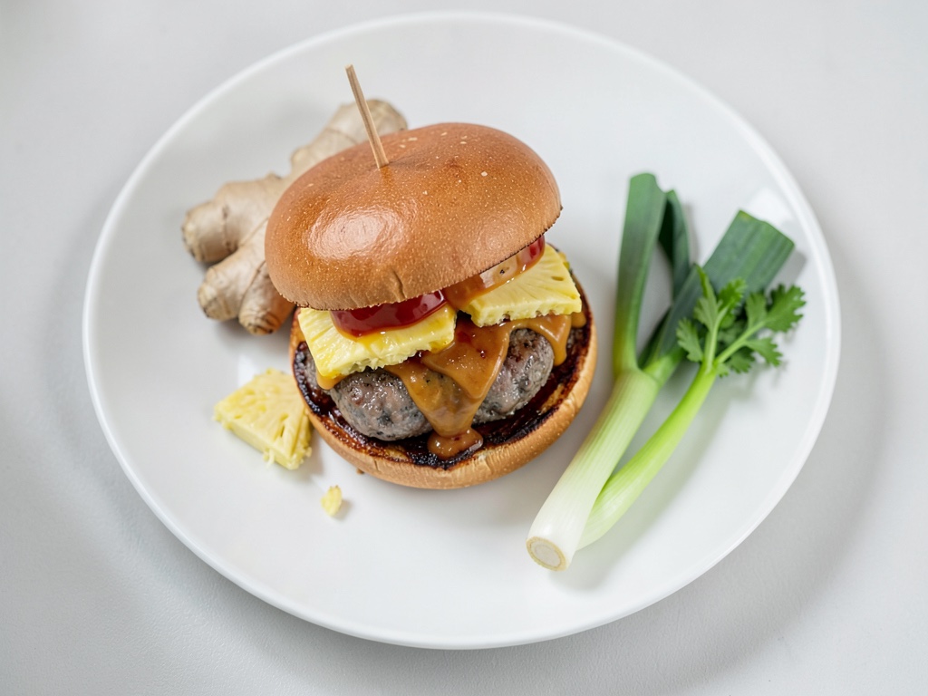 Hamburger asiatici con ananas e maionese al curry