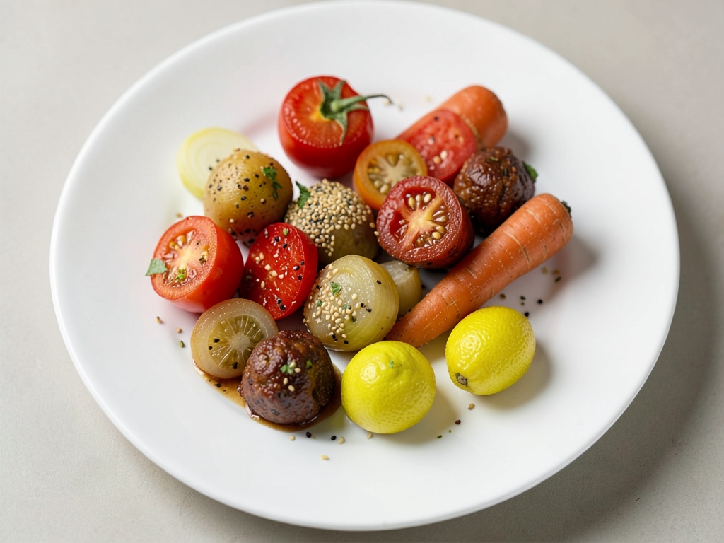 Polpette di carne asiatiche con verdure al sesamo