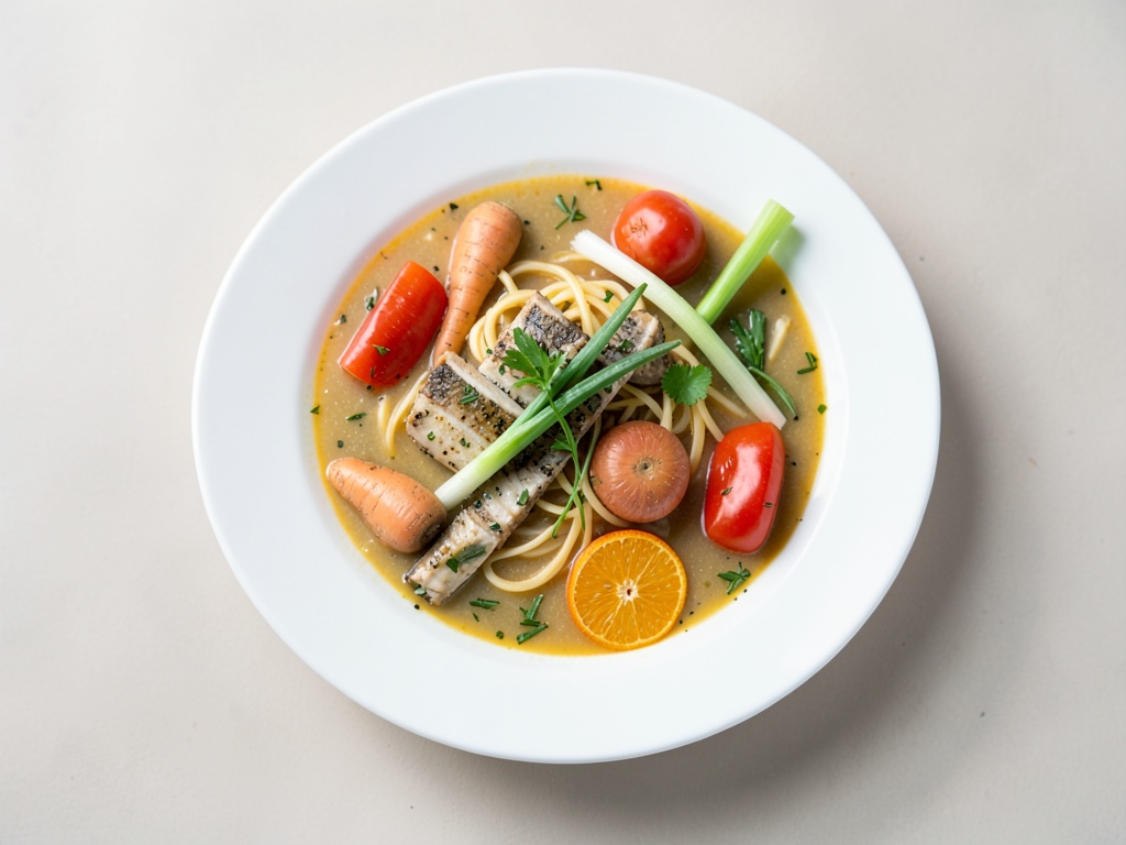 Sopa rápida de fideos de bacalao asiática
