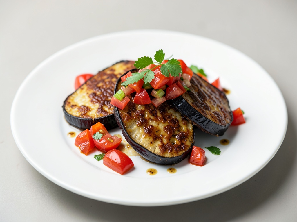 Escalopes d'aubergine croustillantes à la salsa tomate fraîche
