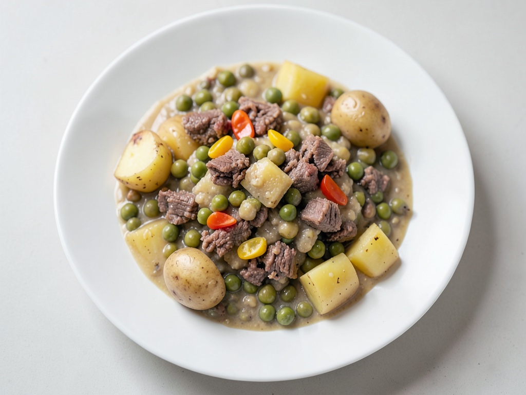 Babyfood à la viande hachée, petits pois et pommes de terre