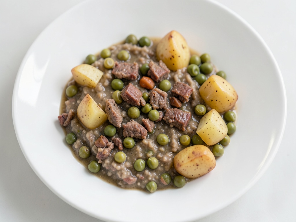 Pappe con carne macinata, piselli e patate