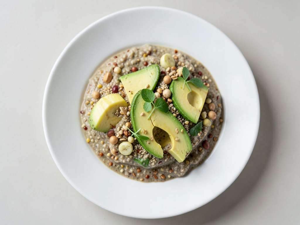 Baby porridge with oats, banana and avocado