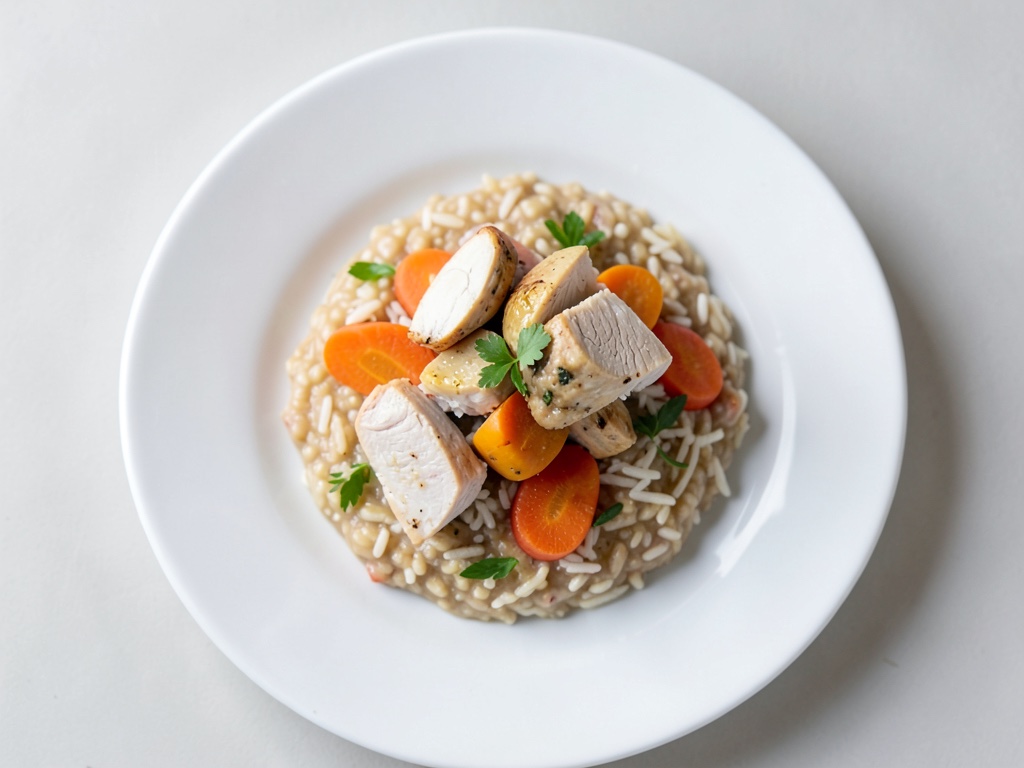 Pappe con pollo, carota e riso