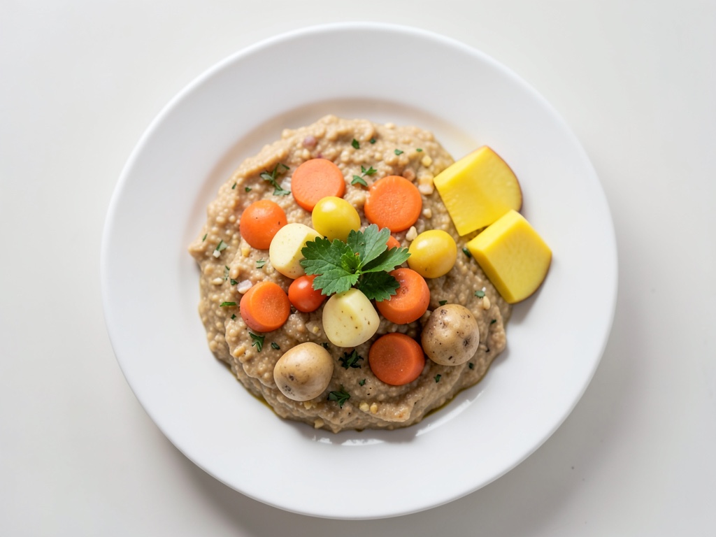 Pappe con carota, patata e mango