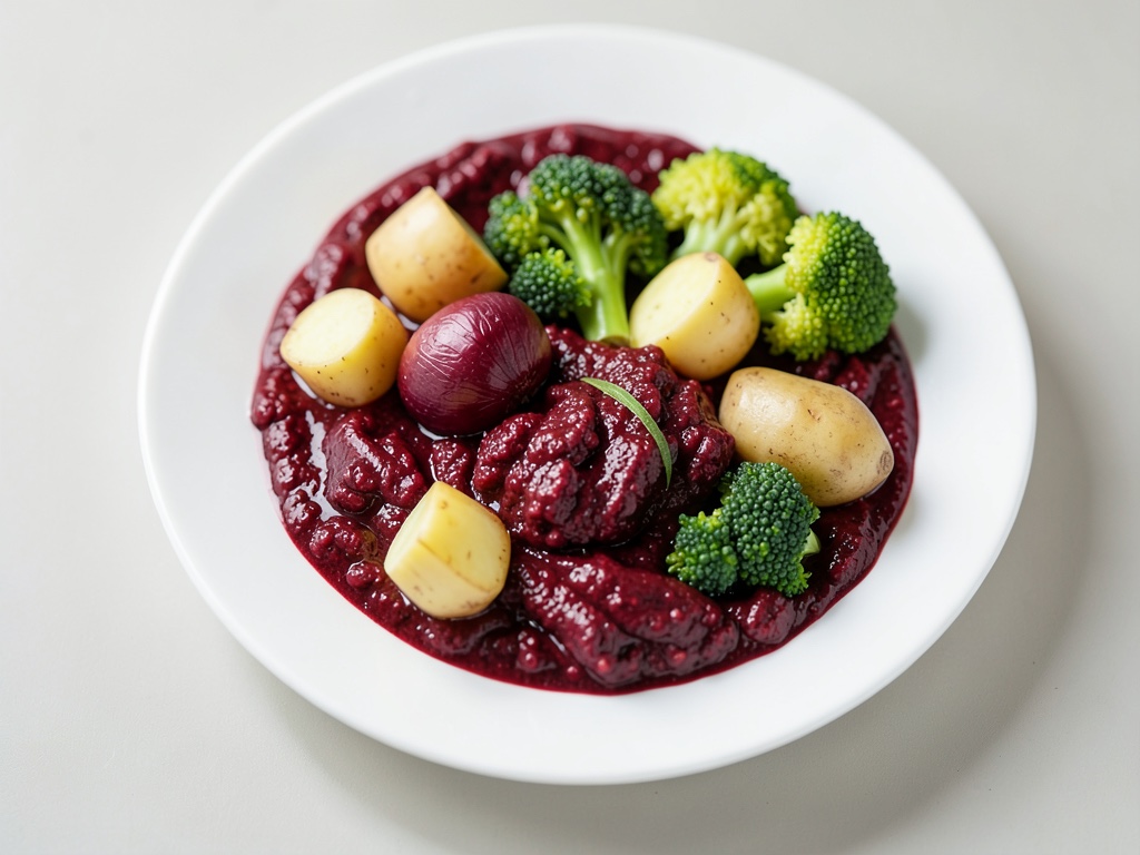 Purea di baby con barbabietola, patate e cavolfiore
