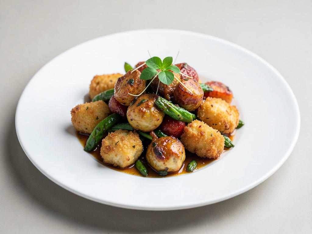 Verdure al forno con nugget di pollo