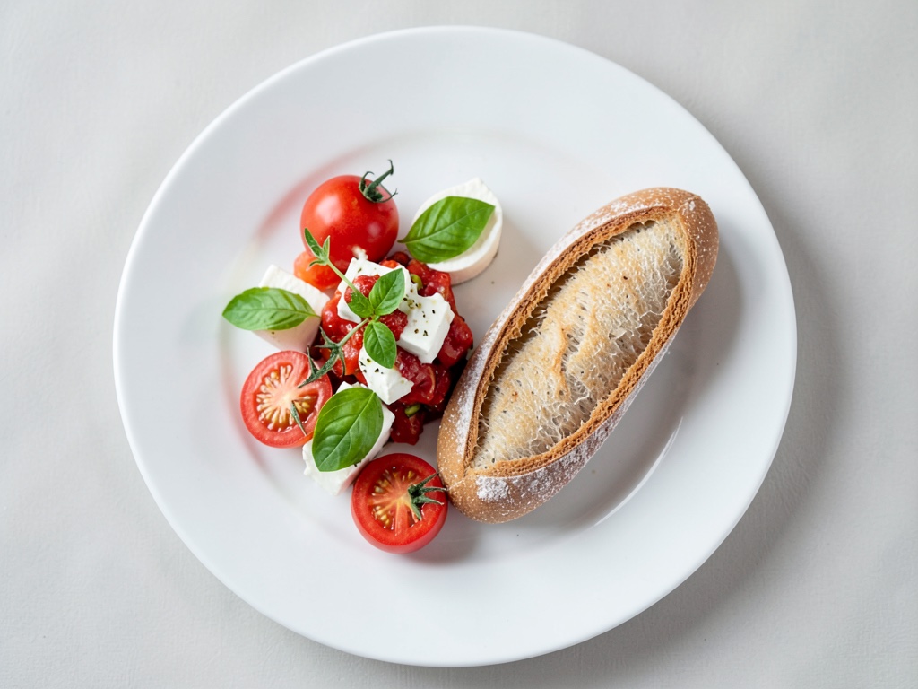 Baguette con Caprese y albahaca