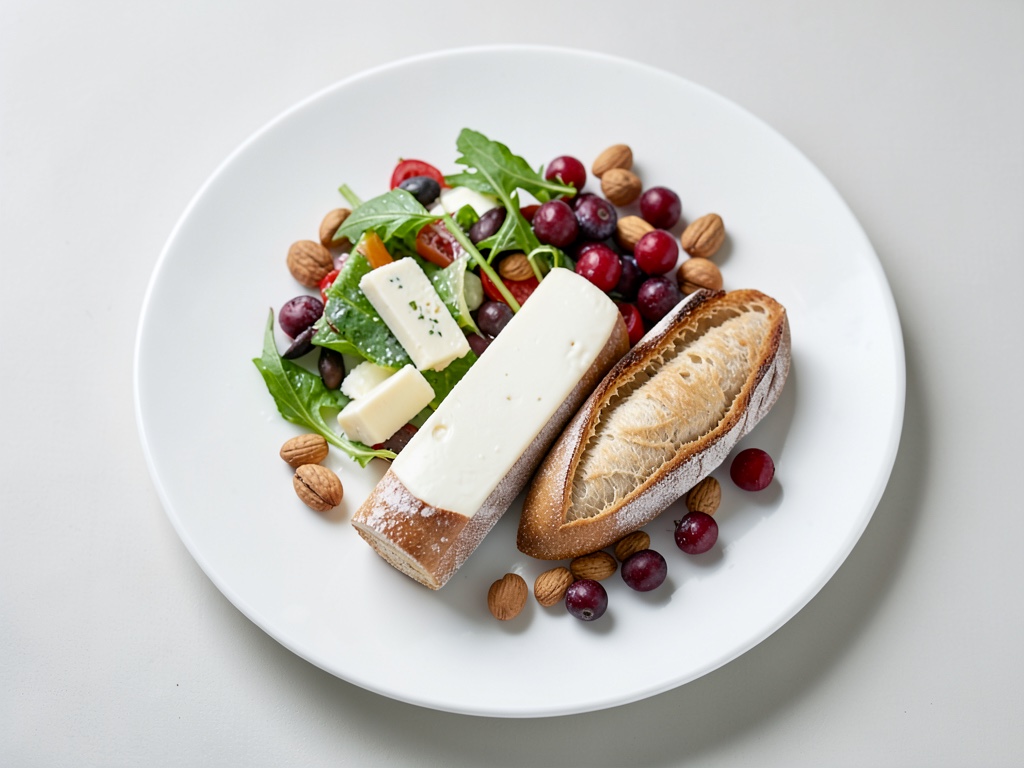 Baguette con queso blando francés y arándanos rojos
