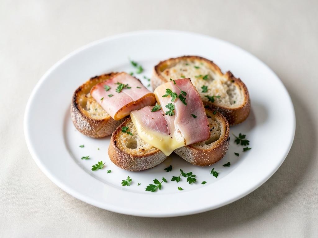 Baguette croccanti con prosciutto e formaggio