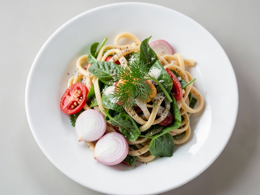 Ensalada de fideos anchos